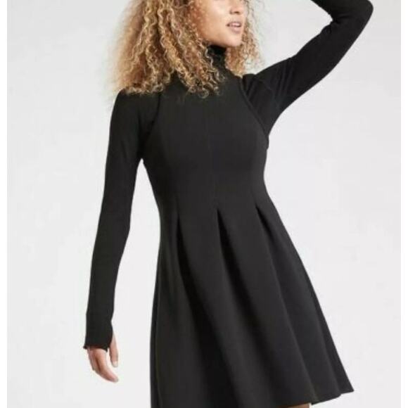 Athleta En Route‎ Luxe Black Stretch Scuba Dress Size Small - Picture 5 of 12